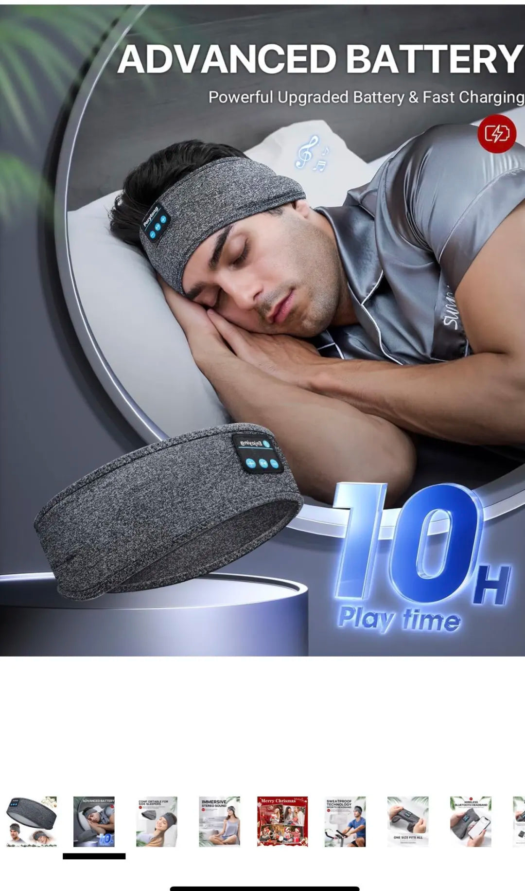 Bluetooth Headband Sleep Mask, Music Listening, Sports, Running, Yoga